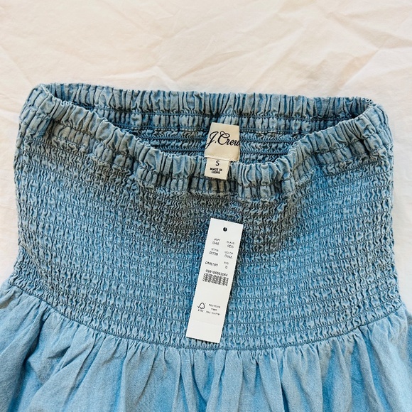 J.Crew Chambray Smocked Mini Skirt - Picture 5 of 7
